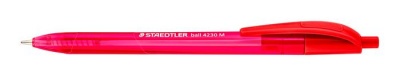 Golyóstoll, 0,5 mm, nyomógombos, STAEDTLER "Ball 423 M", piros