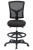 Magasított irodai munkaszék lábtartó gyűrűvel, fekete szövetborítás, hálós háttámla, MAYAH "Matrix II", fekete